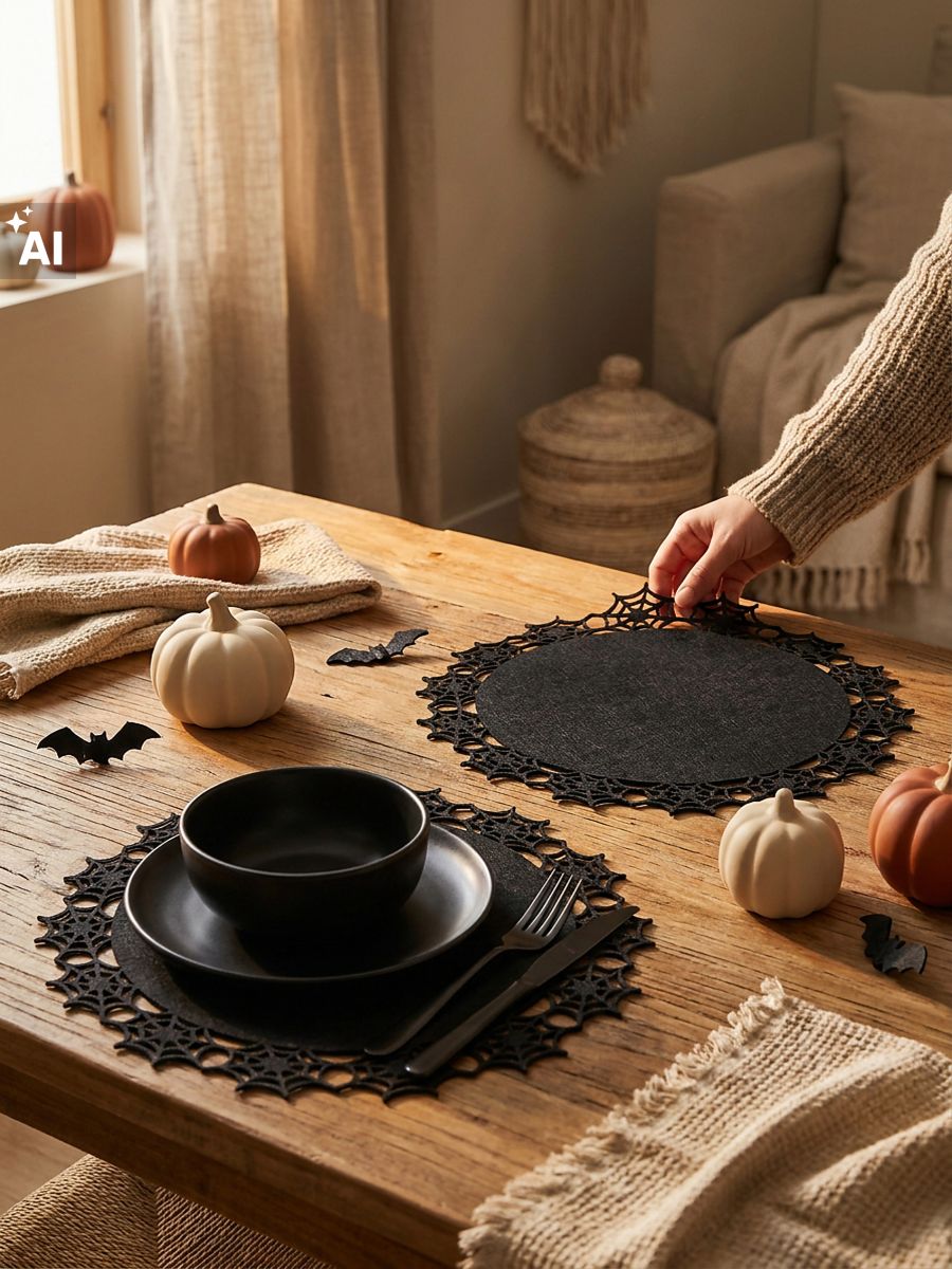 Set de 2 suporturi de masă, pânză de păianjen - fotografia 2