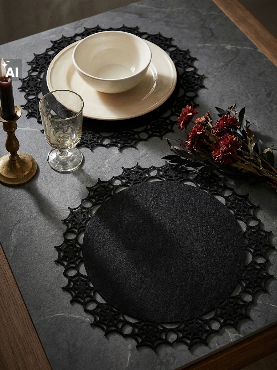Set de 2 suporturi de masă, pânză de păianjen - fotografia 5
