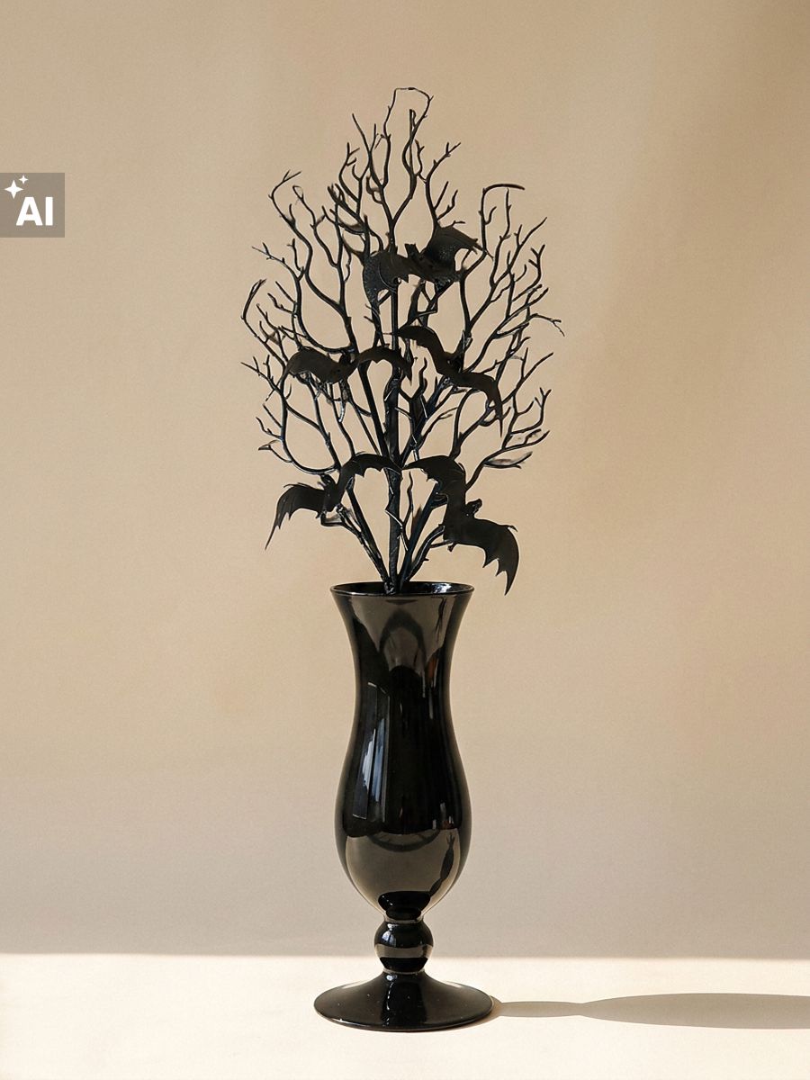 Ramură decorativă cu lilieci - fotografia 1