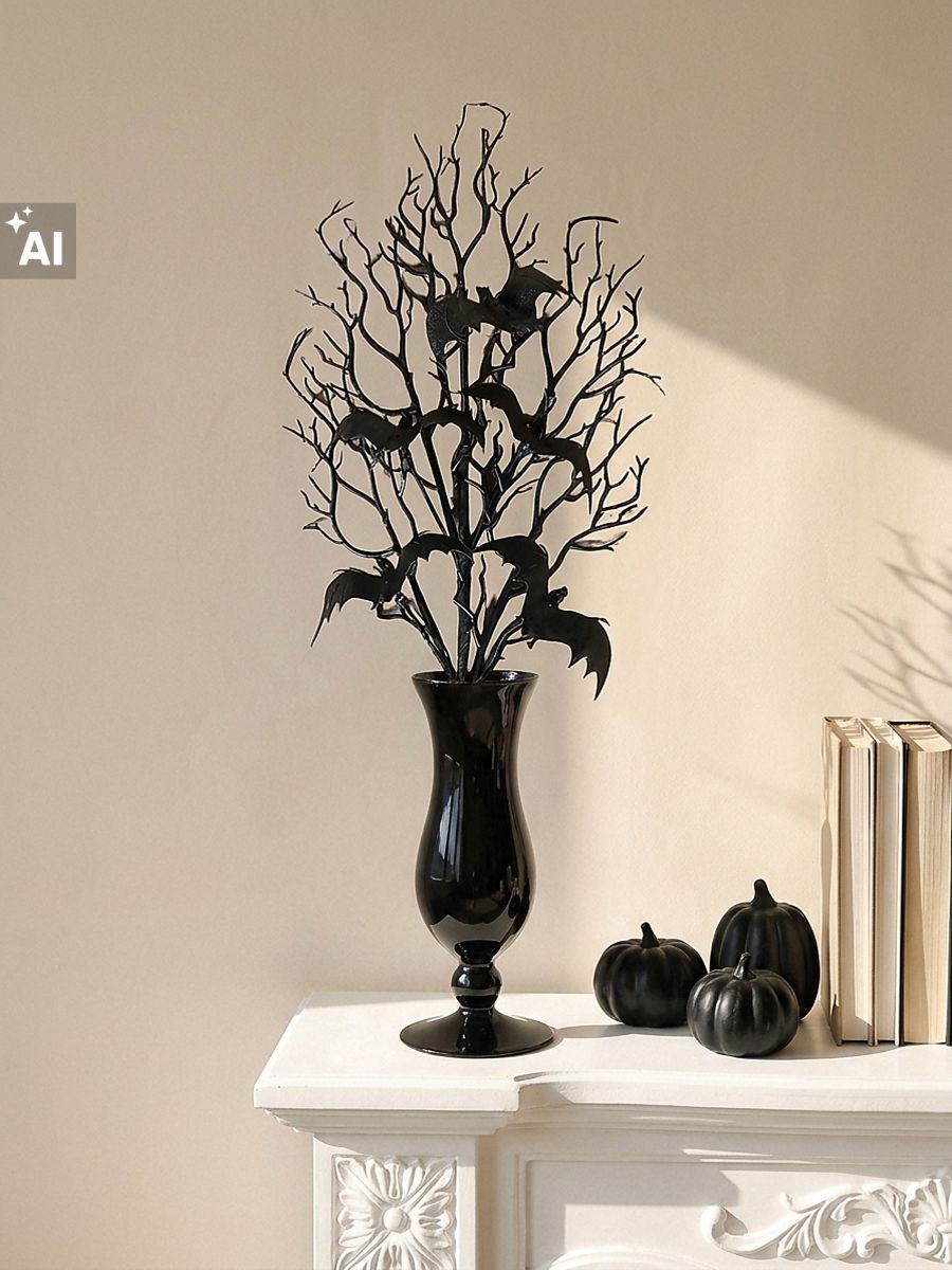 Ramură decorativă cu lilieci - fotografia 3