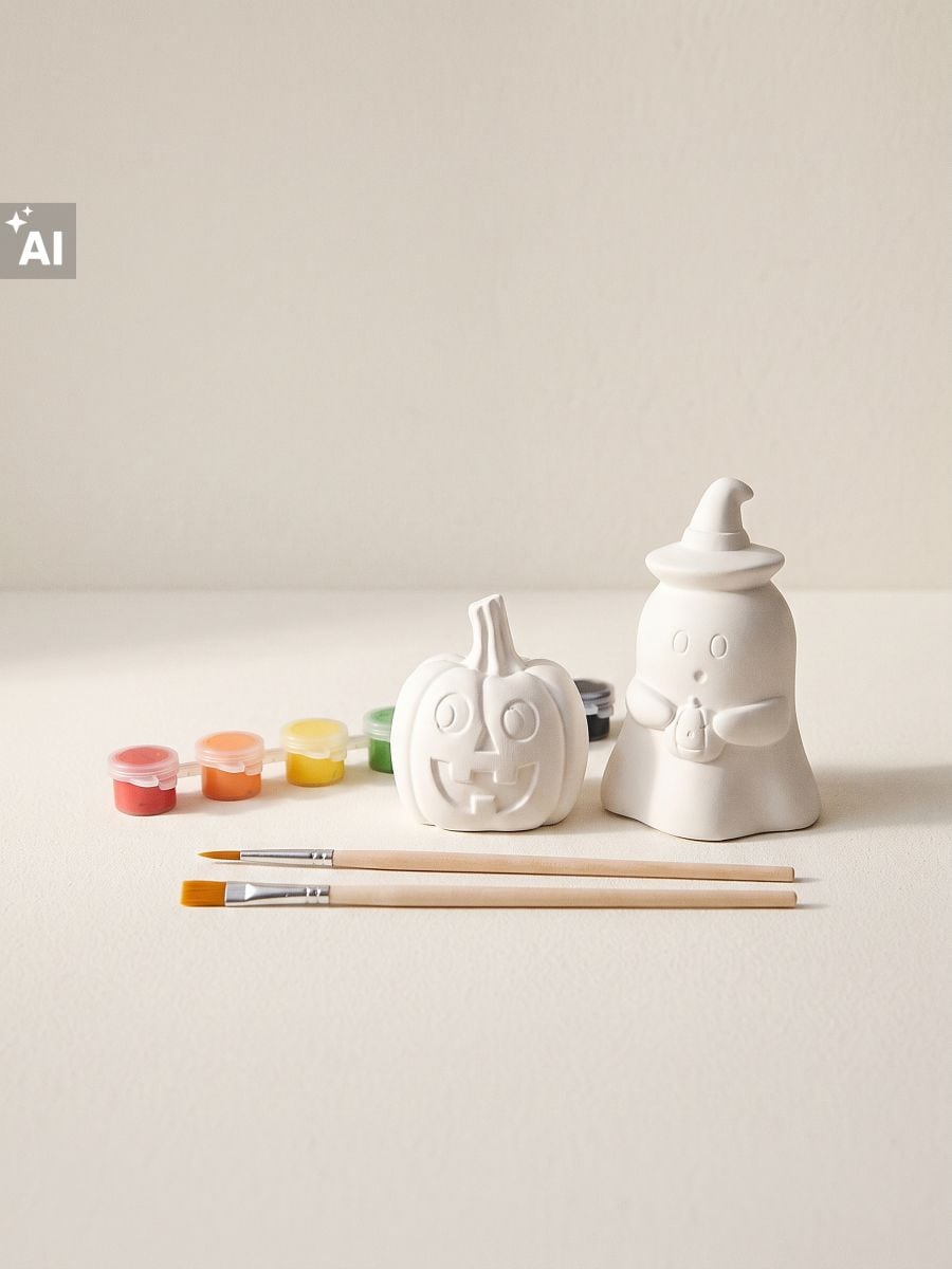 Set de pictură cu dovleac și fantomă - fotografia 4