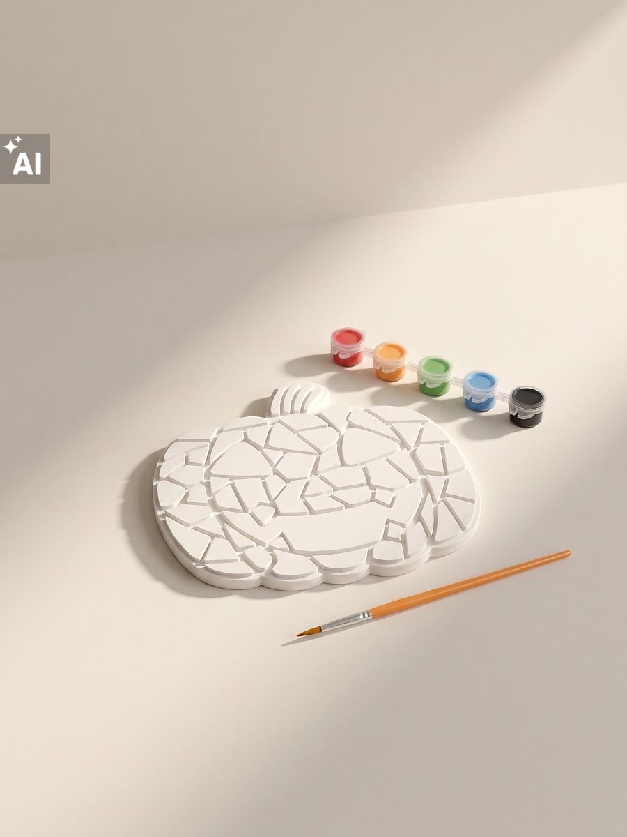 Set de pictură cu dovleac din ipsos - fotografia 3
